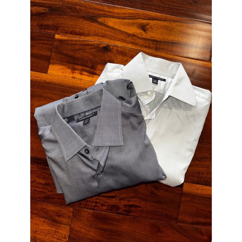 Banana Republic Dress Shirts Mens M  2 Pack Excellent Non-Iron Slim French Cuff